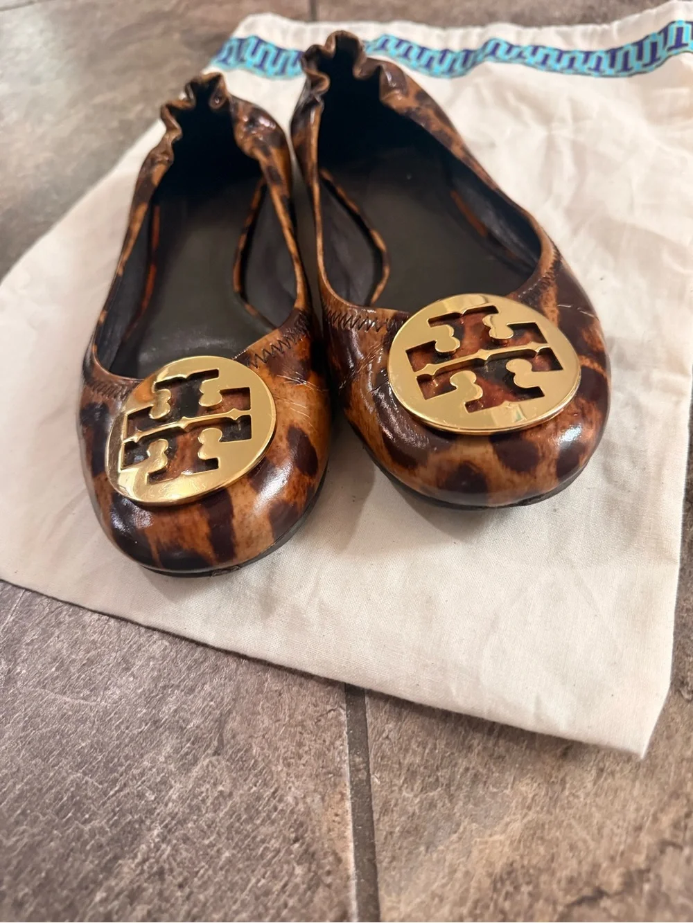 Tory Burch Leopard Reva Flats women’s size 9